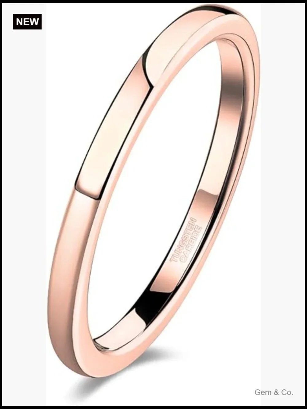 Tungsten Wedding Band Ring - High Polish Comfort Fit 4-15